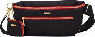 Hammitt Hammitt Charles Crossbody Black Nylon Gold Red Zip Lrg