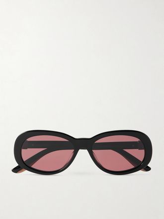 Brunello Cucinelli Occhiali Da Sole In Acetato Con Montatura Rotonda E Decorazioni Claire - Nero