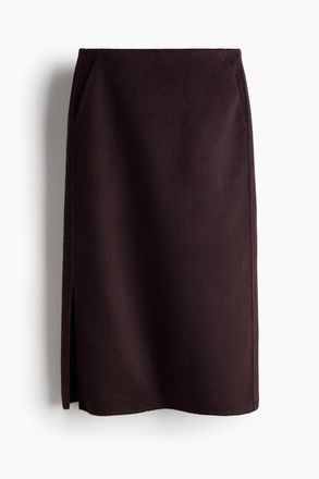 H&M Bleistiftjupe aus Wollmix - Purple