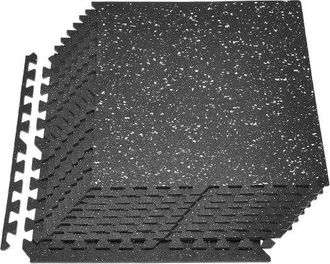 OEM Esterilla Puzzle 12 Piezas De 610 X 610 X 10 Mm, Suelo Gimnasio De Goma Eva, Colchoneta De Ejercicios Con Puntos Blancos Alta Densidad Antiruido Antid