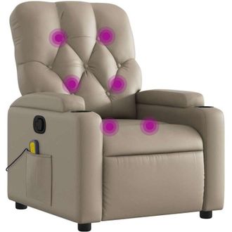 vidaXL Vidaxl - Sill&oacute;n De Masaje Reclinable Cuero Sint&eacute;tico Color Capuchino