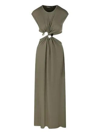 CHRISTOPHER ESBER twist-detail maxi dress - women - Polyester/Elastane - 10 - Green