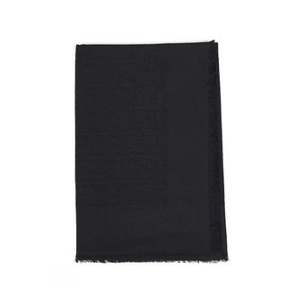 Fendi Accessoires, Dames, Zwart, ONE Size, Wol, FF Zucca Jacquard Vierkante Sjaal