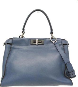 Fendi Pre-owned Vintage Leren Handtas - Dames - Vintage Handtas - Blauw - ONE Size - Leer - Vintage