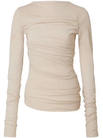 SOEUR Ruched Silhouette Long-Sleeved Top