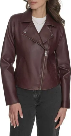Levi's Womens Essential Faux Leather Moto Jacket in Oxblood at Nordstrom, Size X-Large