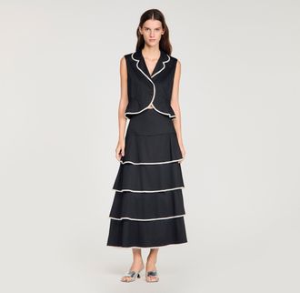 Sandro Beaded collar top