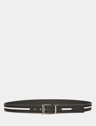 Bally Shiffie 35 mm Reversible Belt in Black+Blk/bone+Rut at Nordstrom, Size 105