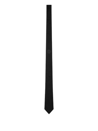 Versace Medusa-embroidered tie - Black