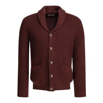 Brunello Cucinelli Malfil&eacute; vest met knopen - Heren - Truien - Rood - Maat: XL Katoen