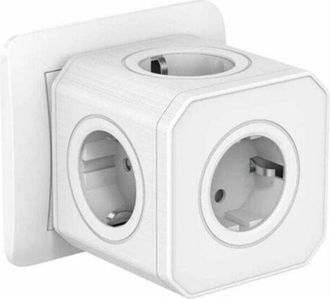 OEM Regleta C&uacute;bica 5 En 1 Con Protecci&oacute;n Contra Sobrecargas Y Sobretensiones, 4000 W/16 A, Con Puerta De Seguridad, Ideal Para La Oficina Y Los Viajes - B