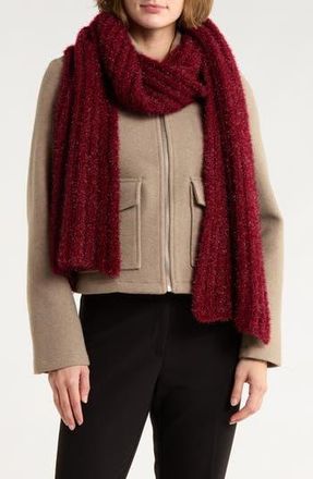 BCBGeneration Cozy Metallic Knit Muffler Scarf in Wine at Nordstrom Rack