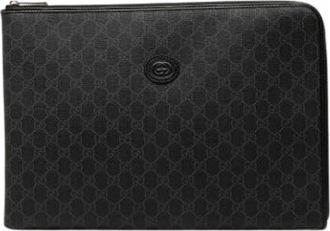 Gucci Pre-owned Document Case - Dames - Pre-owned - Zwart - Maat: ONE Size Leer
