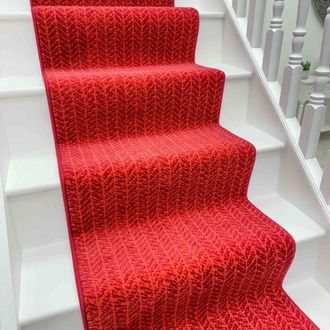 Runrug Stair Runner Carpet for Staircases - Soft & Comfy, 9mm - Empire in Red | Size: 60 cm x 660 cm