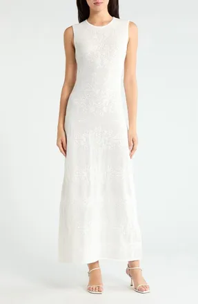 Aligne Ashley Paisley Jacquard Cotton Blend Dress in White at Nordstrom, Size X-Large