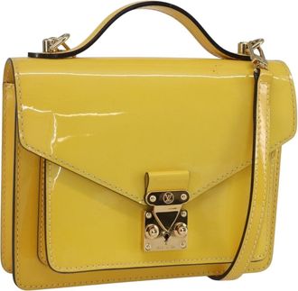 Louis Vuitton Monceau Handbag Vernis Yellow Patent_Leather Handbag (Pre-Owned)