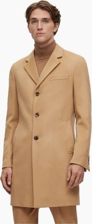 HUGO BOSS Mens Hyde Tailored Fit Long Formal Coat - Cream - Size: 40 50