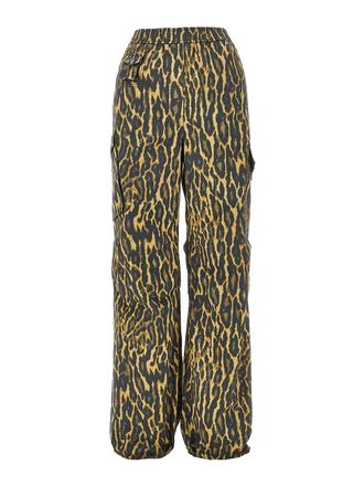 Ganni Printed Stretch Cotton Cargo Pants