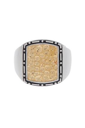 Effy Sterling Silver & 18K Yellow Gold Pebbled Texture Ring - Size 10 in None at Nordstrom Rack