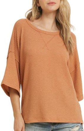 Wishlist Cotton Blend Waffle Knit Top in Amber at Nordstrom Rack, Size Medium