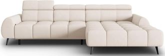 BLOOMINGLOFT Design Ecksofa Alyse mit Relaxfunktion - Strukturstoff Soft Beige