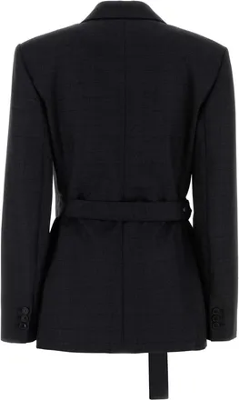 Loewe Womens Jacket Blazer Gray Wool Blazers
