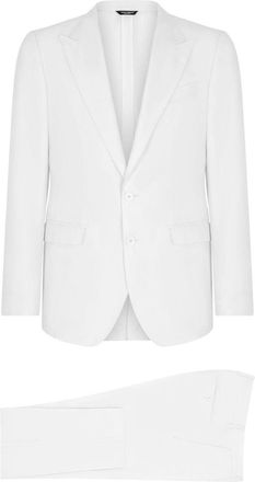 Dolce & Gabbana Taormina-fit single-breasted suit - men - Cotton/Cotton/Silk/Silk/Viscose - 50 - White