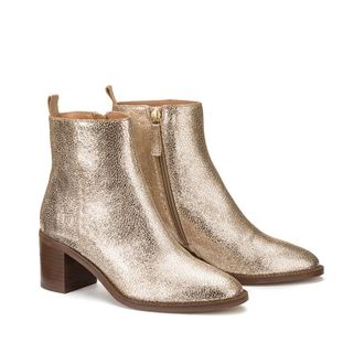 La Redoute Collections Enkellaarsjes van metallic leer, Signature Faustine