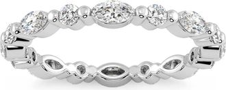 Pompeii3 1Ct Marquise & Round Diamond Eternity Wedding Stackable Ring 14k Gold Lab Grown