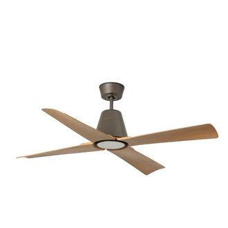 Netlighting Typhoon Medium 3000K Led Brown Wood IP44 DC Ceiling Fan 6 Speed