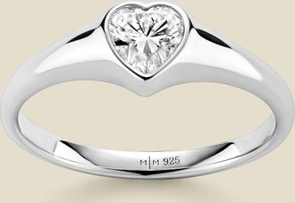 Made by Mary CZ Heart Signet Ring