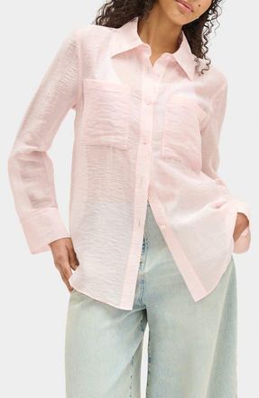 Aligne Cher Crinkle Shirt in Pink at Nordstrom, Size 10