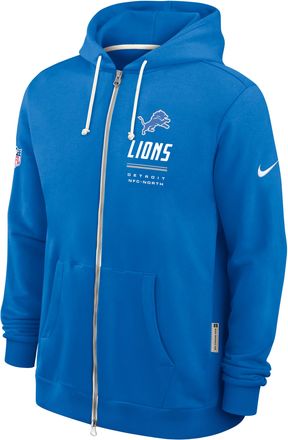 Nike Detroit Lions Sideline Standard Issue Nike Mens Dri-FIT NFL Full-Zip Hoodie in Blue | 03AV45A9J-JK9