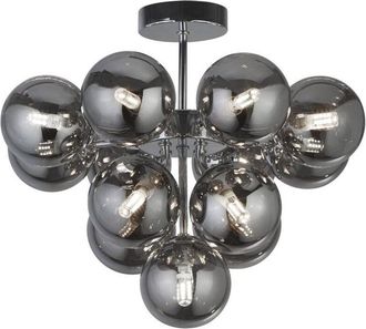 Searchlight Searchlight - Berry Plafón de 13 luces, cromo, cristal ahumado