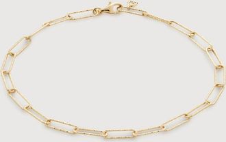 Monica Vinader Gold MV Alta Textured Mini Chain Bracelet