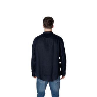 A|X Armani Exchange Linen Dress Shirt - Blue