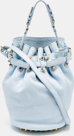 Alexander Wang Light Blue Pebbled Leather Diego Bucket Bag