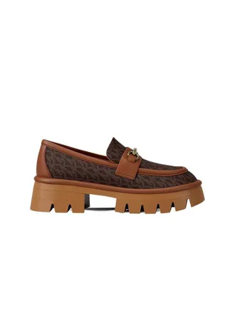 Michael Kors Womens Loafers Brown Polyurethane Coated Textile Footwear - Flats