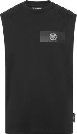 Plein Sport T-Shirt Ronde Hals - Heren - Sportshirts - Zwart - 4XL - Katoen - Fitness