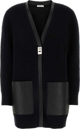 Ferragamo Zwarte wollen vest breigoed - Dames - Vesten - Zwart - XS - Wol - Truien & Vesten
