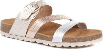 Jones Bootmaker Womens Tabatha Leather Mule Sandals - Metallic - Size UK 8