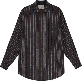 MISCI striped shirt - unisex - Cotton/Viscose - GG - Brown
