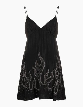 Palm Angels Womens Womens Studded Burning Dress - Black - Size: 10/8