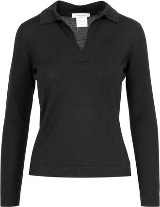 Gran Sasso V-hals Trui - Dames - Polos - Zwart - XS - Wol - Tops