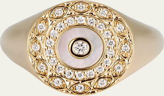 Sydney Evan Marquise Eye Border Stone Inlay Evil Eye Signet Ring