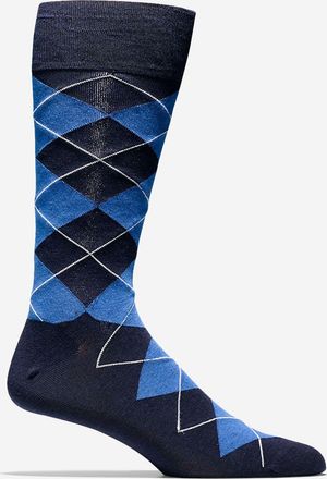 Cole Haan Mens Classic Argyle Crew Socks - Blue