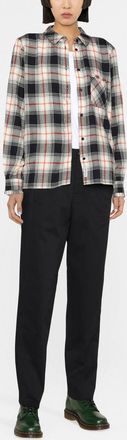 Woolrich checked long-sleeve shirt - women - Cotton - S - Black
