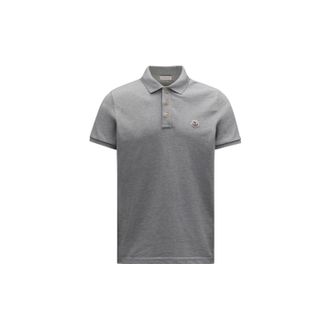 Moncler Moncler Logo Patch Polo Shirt, Men, Grey, Size: 3xl
