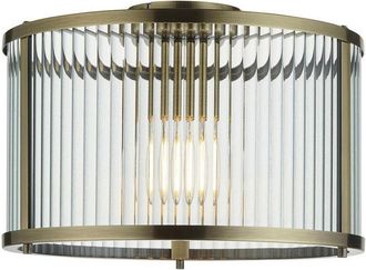 Endon Lighting Ridgeton Decorative Flush Ceiling Lamp Antique Brass