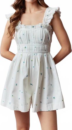 Peach Love California Ditsy Daisies Romper In Off White